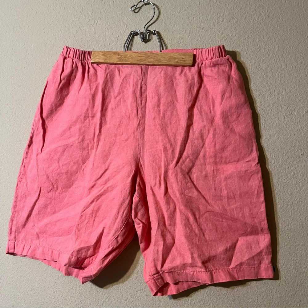 FLAX LINEN Easy pull on style shorts 100% Linen Size M
